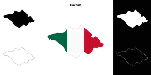 stock vector Tlaxcala state outline map set