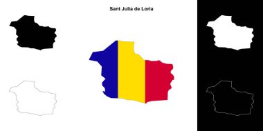 Sant Julia de Loria parish outline map set clipart