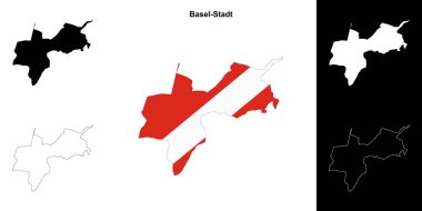 Basel-Stadt kanton ana hatları haritası ayarlandı