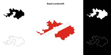 Basel-Landschaft kanton ana hatları haritası ayarlandı