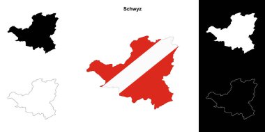 Schwyz kanton ana hat haritası ayarlandı