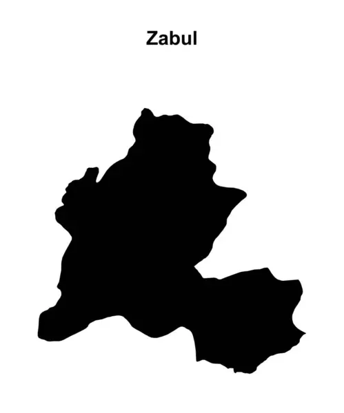 stock vector Zabul province blank outline map