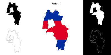 Kandal province outline map set clipart