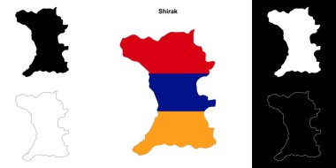 Shirak province outline map set clipart