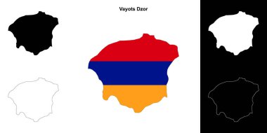 Vayots Dzor province outline map set clipart