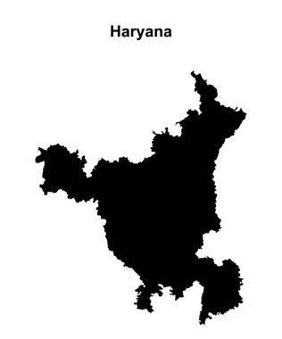 Haryana state blank outline map