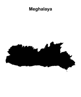 Meghalaya eyaleti boş ana hat haritası