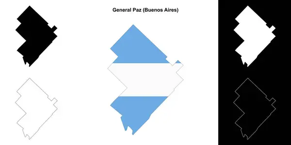 stock vector General Paz department (Buenos Aires) outline map set