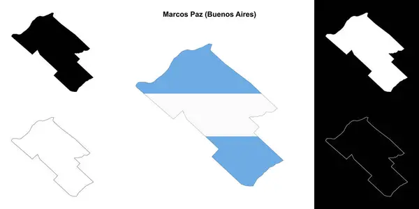 stock vector Marcos Paz department (Buenos Aires) outline map set