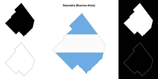 stock vector Saavedra department (Buenos Aires) outline map set