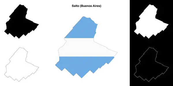 stock vector Salto department (Buenos Aires) outline map set