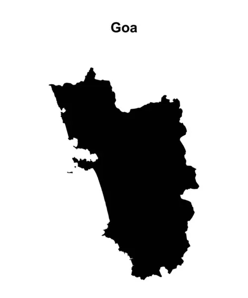 stock vector Goa state blank outline map