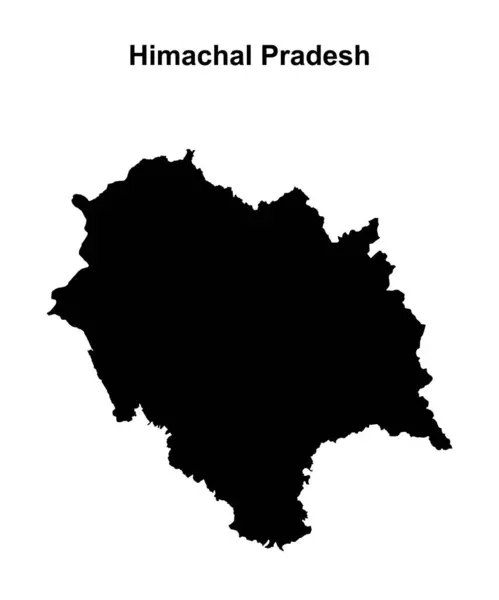 stock vector Himachal Pradesh state blank outline map