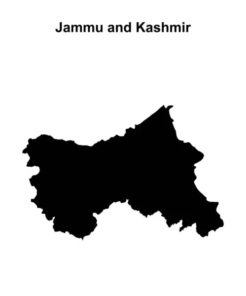 stock vector Jammu and Kashmir state blank outline map