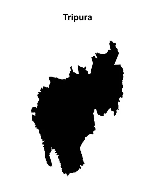 stock vector Tripura state blank outline map