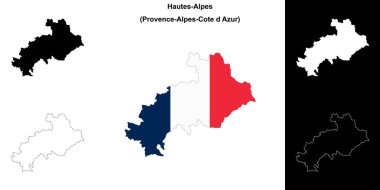 Hautes-Alpes departmanı ana hat haritası seti