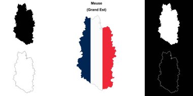 Meuse department outline map set clipart