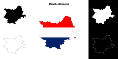 Osjecko-Baranjska ilçe ana hatları haritası ayarlandı