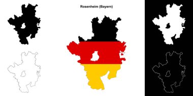 Rosenheim (Bayern) blank outline map set clipart