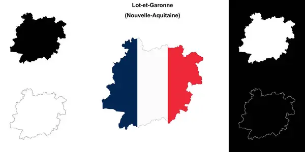 stock vector Lot-et-Garonne department outline map set