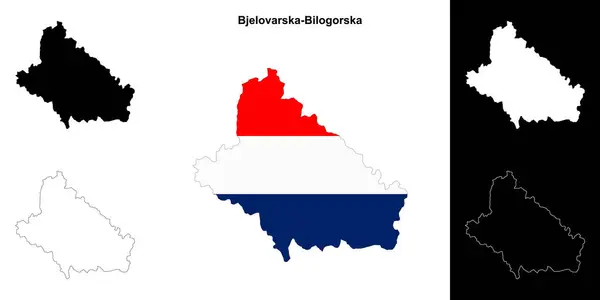 stock vector Bjelovarska-Bilogorska county outline map set