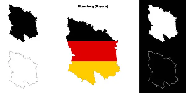 stock vector Ebersberg (Bayern) blank outline map set