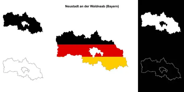 stock vector Neustadt an der Waldnaab (Bayern) blank outline map set