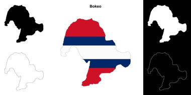 Bokeo province outline map set clipart