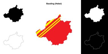 Baoding blank outline map set clipart