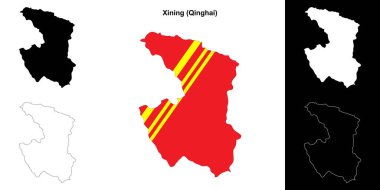 Xining boş çizgi haritası seti