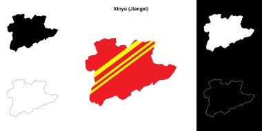 Xinyu blank outline map set clipart