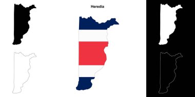 Heredia province blank outline map clipart