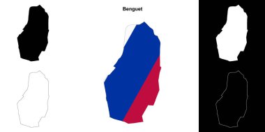 Benguet province outline map set clipart