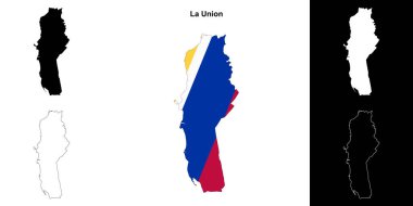 La Union province outline map set clipart