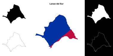 Lanao del Sur province outline map set clipart