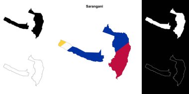 Sarangani province outline map set clipart