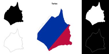 Tarlac province outline map set clipart