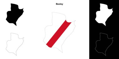 Bexley blank outline map set clipart