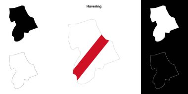 Havering blank outline map set clipart