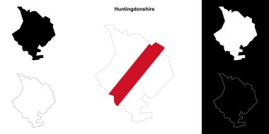 Huntingdonshire boş ana hat haritası seti