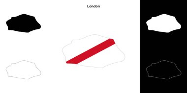 Londra boş çizgi haritası seti