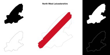 Kuzey Batı Leicestershire ana hatları boş harita seti