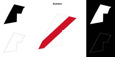 Redditch boş çizgi haritası ayarlandı