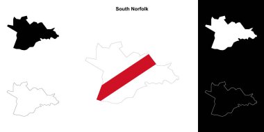 Güney Norfolk boş dış hat haritası seti