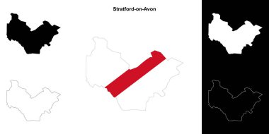 Stratford-on-Avon boş dış hat haritası seti