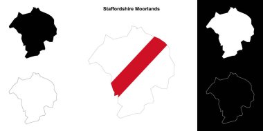 Staffordshire Moorlands boş ana hat haritası seti