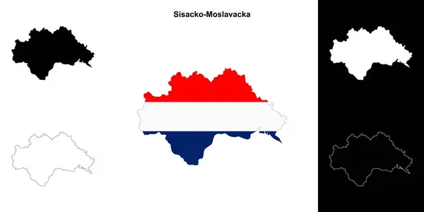 stock vector Sisacko-Moslavacka county outline map set