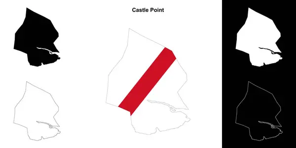 stock vector Castle Point blank outline map set