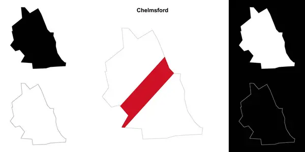 stock vector Chelmsford blank outline map set