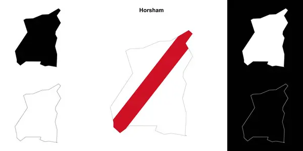 stock vector Horsham blank outline map set